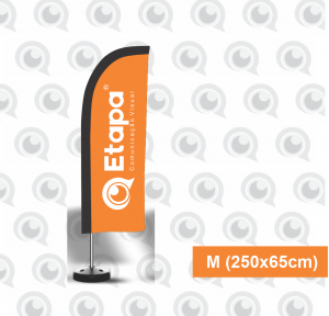 WIND BANNER (M) Estrutura Alumínio - M 250x65cm Dupla-Face | Impressão Ultra-HD EPSON Tecido TecnoSport 100% Poliéster Com Base Confira o gabarito antes de enviar sua arte.